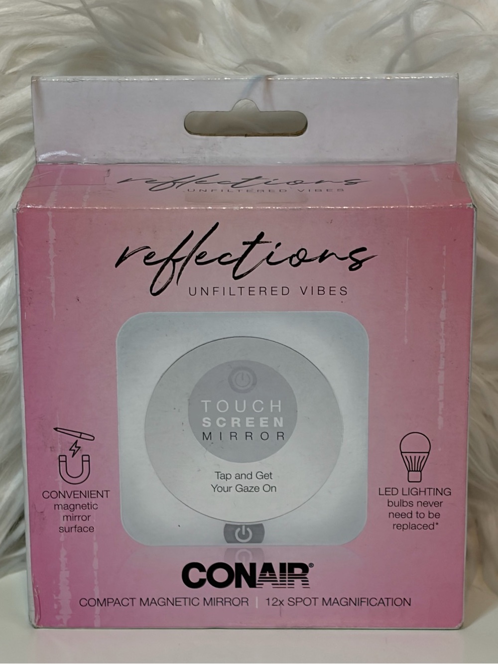 Conair Reflections Unfiltered Vibes LED Compact Magnetic Mirror NIB